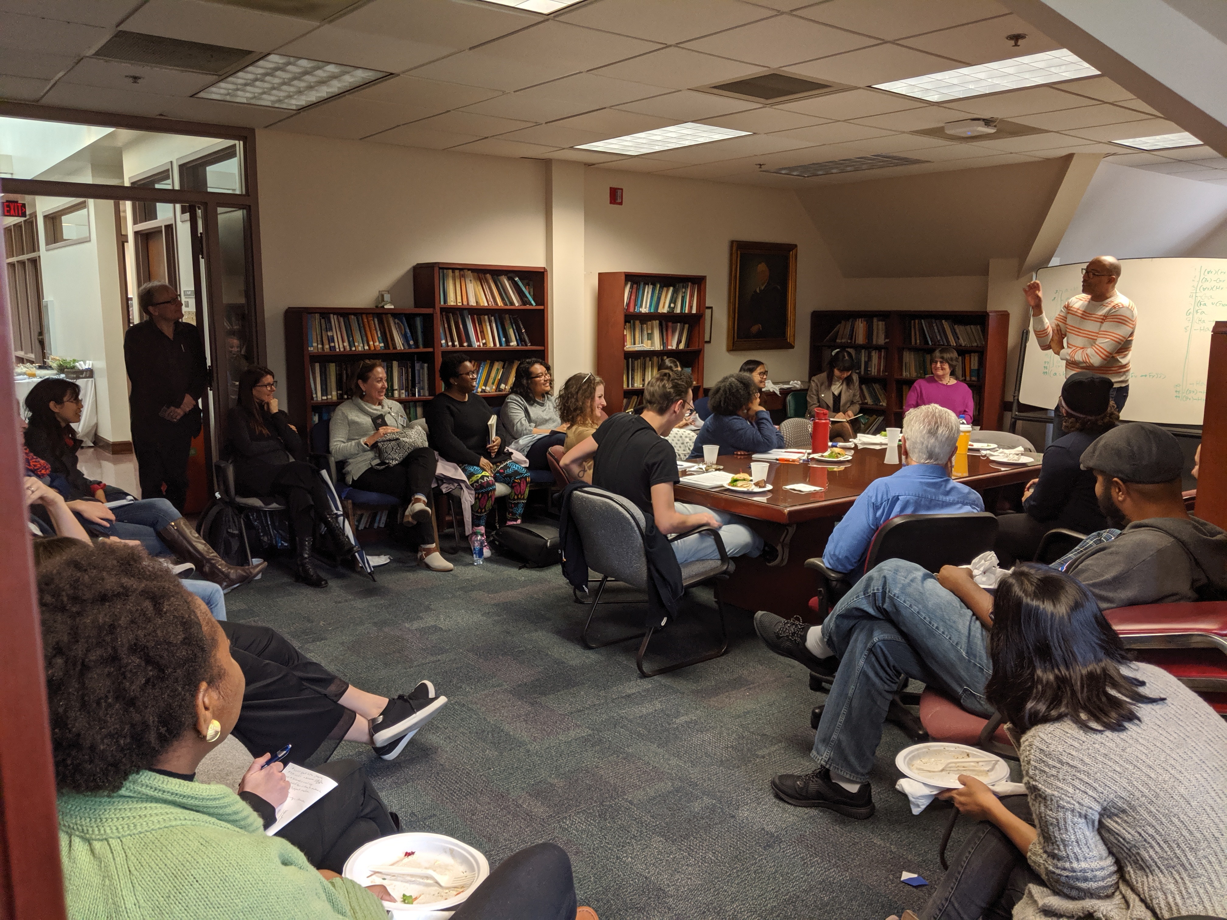 Photo of Chris Lebron (Johns Hopkins University, Philosophy) leading a workshop on humanities writing for the public